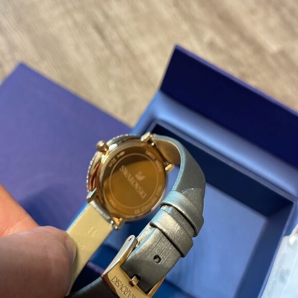 Swarovski Crystal Frost Grey Leather Strap Watch 5484067 - Picture 4 of 4